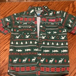 Magellan Boys' Green Holiday Print Short-Sleeve Shirt